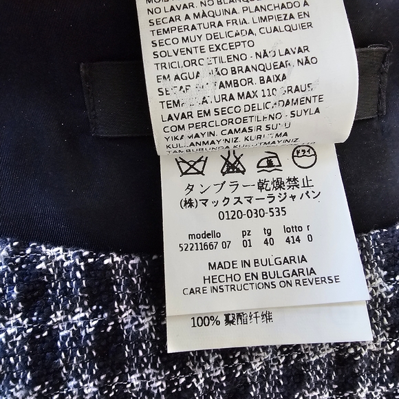 MAXMARA WEEKEND Gingham Tweed Plaid Checked Fringe Hem Shift Dress Sleeveless 6 - Picture 10 of 12